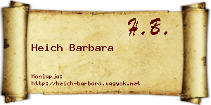 Heich Barbara névjegykártya